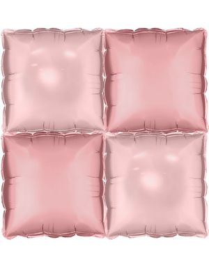 4 stk Tosidig Rosa Firkantet Folie Ballong for Backdrop/Bakgrunn