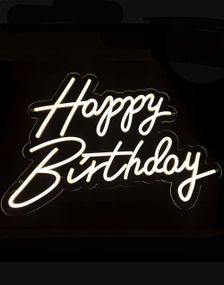 Neon LED Dimmbart Skilt - Happy Birthday