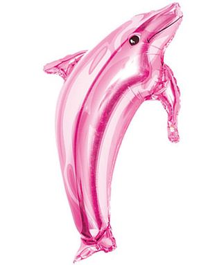 Rosa Delfin Folieballong 98x68 cm