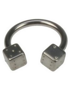 Rund Øyenbrynspierving med Terninger - 1,2 x 8 mm