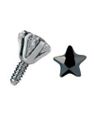 Dermal Anchor Kule med Stjerneformet Svart Sten - Strl 3 mm kule med 1,2 mm gjenger