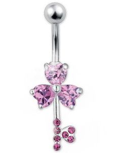 Special Love Key Pink - Navlepiercing i Ekte Sølv