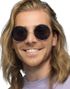 Grå Runde Store Hippie Kostymebriller