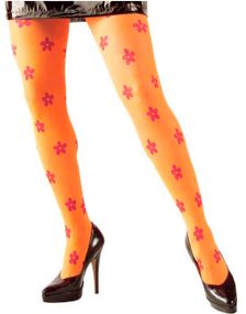 Flower Power - Orange Strømpebukse