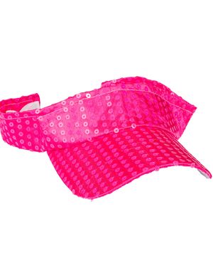 Neon Rosa Solskjerm med Paljetter