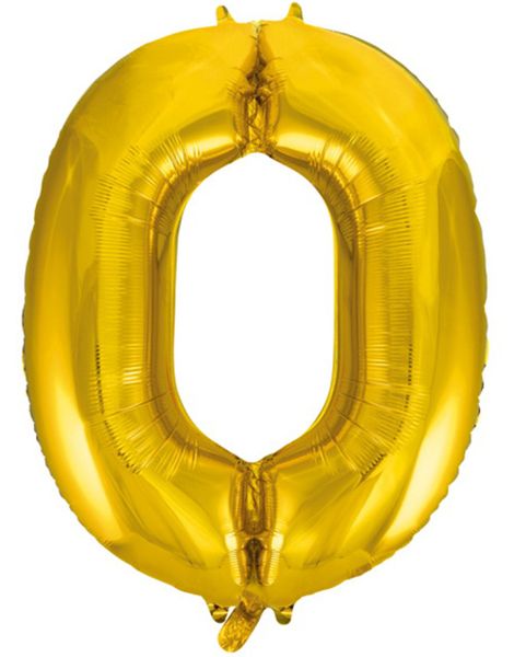 Tallet 0 - Gullfarget JUMBO Folieballong 86 cm