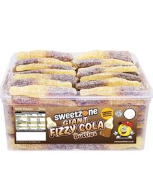 1795305600_170 stk Sweetzone Giant Fizzy Cola Bottles - Boks med Store Sure Colaflasker