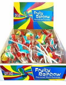24 stk Rainbow Rock Dummies - Regnbuefargede Smokker - Hel Eske 1,8 kg