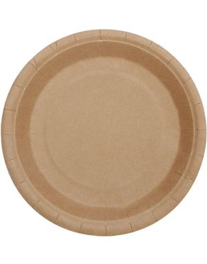 10 stk Miljøvennlige Kompostbare Kraft Papptallerkener 22 cm
