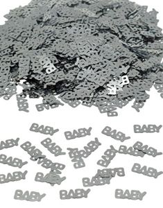 Sølvfarget Baby Bordkonfetti
