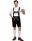 Bavarian Lederhosen - Svart Brodert Lederhosen til Herre