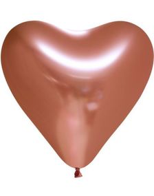 6 stk 30 cm - Glossy Kobberfarget Hjerteballonger
