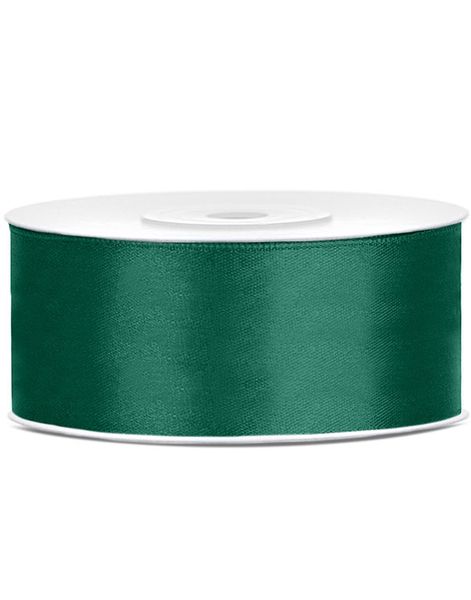 MØRK GRØNT Satinbånd 25 meter x 25 mm