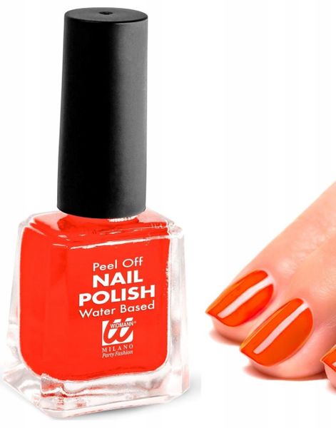 Orange Neglelakk - Vannbasert "Peel Off"