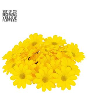 20 stk Gule Dekorasjonsblomster 