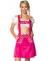 Kort A-Formet Oktoberfestskjørt i Rosa med Seler og Broderi