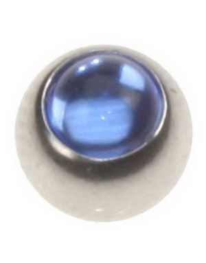Stålkule med Blå Perle Stein - 6 mm Kule til 1,6 mm Stang