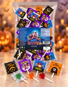 Halloween-slikkepinner i assorterte design, 60 stk.