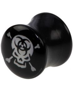 Biohazard Skullhead - Svart Piercing Plugg