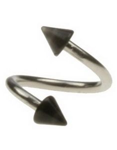 Curve Øyenbrynspiercing med Svarte Spikes - 1.2 x 8 mm