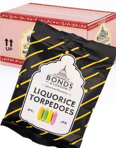 12 Liquorice Torpedoes - Lakris fra Bonds of London - Hel Eske (UK)
