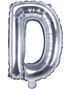 Sølvfarget Bokstavballonger A-Z - 35 cm
