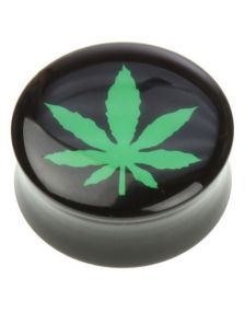 Weed - Svart Piercing Plugg