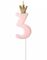 Velg Blant Tallene 0-9 - Rosa Kakelys med Gullkrone 9,5 cm