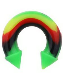 Horseshoe Spiked Ends - Flerfarget Ørepiercing i Silikon