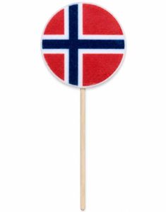 Norsk Flagg - Rund Kjærlighet på Pinne 50 gram