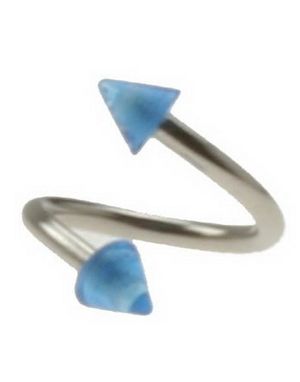 Curve Øyenbrynspiercing med Blå Spikes - 1.2 x 8 mm