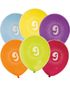 VELG BLANT 10 TALL - 6 stk Flerfargede Tallballonger 30 cm