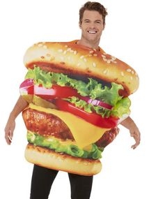 Hamburgerkostyme med Fotorealistisk print