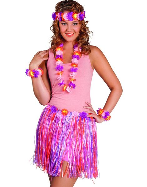 Hawaii Sett 5 Deler i Rosa, Orange, Lilla og Gult