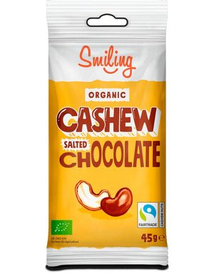 Smiling Cashewnøtter med Salt Sjokoladetrekk 45 gram