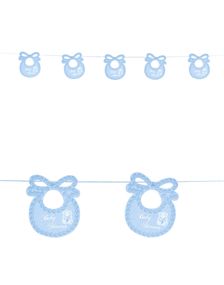 Blått Babyshower Banner med Smekker 275 cm