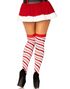 Rød-Hvite Glitterstrømper i Candy Cane-Stil
