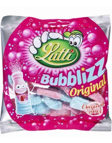 Lutti Bubblizz - Rosa og Blå Bubblegumflasker 130 gram