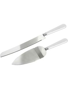 Kakekniv og Spade med Hvitt Skaft