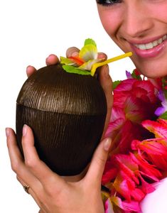 Coconut Cup - Hawaiikopp Lokk, Blomst og Sugerør