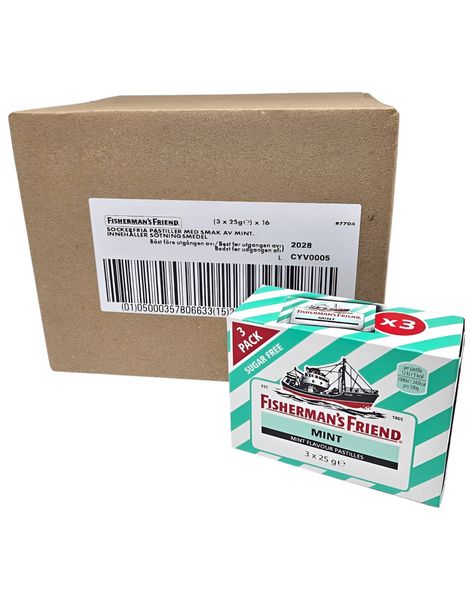 48 stk Fisherman's Friend Original med Smak av Mint - Hel Eske 1,2 kg