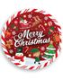 6 stk "Merry Christmas" Papptallerkener 23 cm