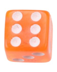 Terning Orange - 5 mm Akrylkule til 1,6 mm stang