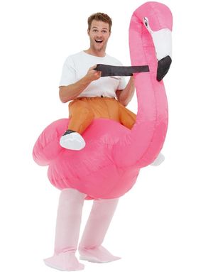 Oppblåsbar Flamingo Ride on Kostyme