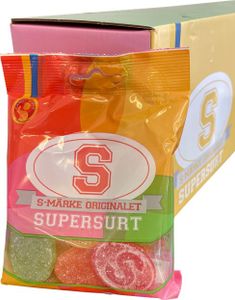 18 stk S-merke Supersurt Orginal 80g - Hel eske 1440g