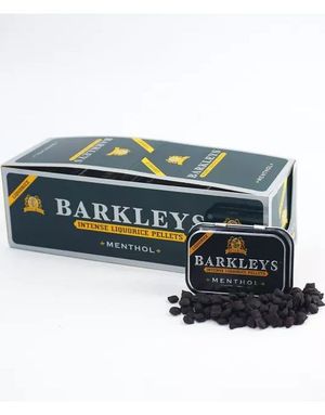 12 stk Barkleys Liquorice Pellets Menthol - Intense Små Lakrisdrops med Mentolsmak - Hel Eske