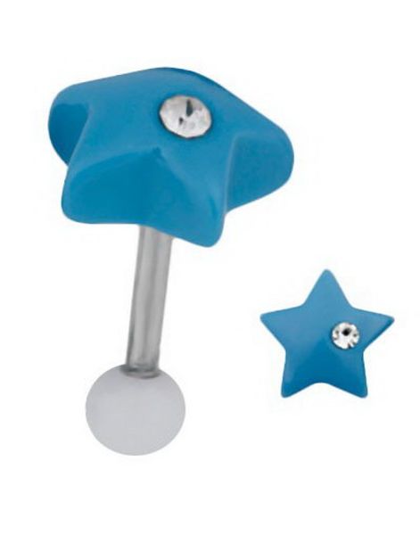 Candy Star Tragus/Helix Blue - Strl 1.2 x 8 mm