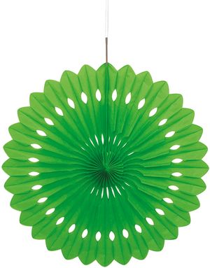 Lime Grønn Dekorvifte av Silkepapir 40 cm