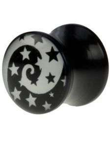 Stjerne Himmel - Svart Piercing Plugg