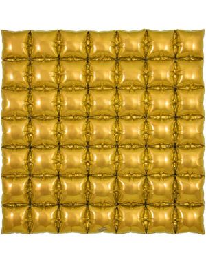 Gullfarget Waffle Folie Ballong for Backdrop/Bakgrunn 